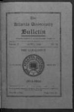 The Atlanta University Bulletin (catalogue), s. II no. 15:1913-1914