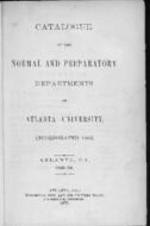Catalogue of the Normal and Preparatory Departments of Atlanta University, 1869-70
