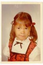 Janine Read age 5. Written on verso: Richard Reid. This is our daughter Janine age 5.