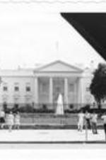 View of the White House from Pennsylvania Avenue. Written on accompanying document: "White House" 1969.
