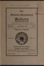 The Atlanta University Bulletin (newsletter), s. II no. 17: Financial Problems, October 1914