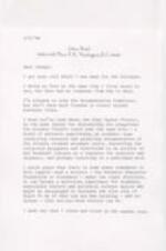 In this letter dated January 5th, 1990, Julian Bond writes to Johnny Parham, sharing various topics. He mentions receiving Johnny's call during the holidays and his unsuccessful attempts to get a response from Vincent Fort. He discusses the King Papers Project and proposes the Atlanta Project, which could involve academic research on the Atlanta Student Movement, depositing collected documents and interviews in an archive at the Woodruff Library. Julian speculates about potential financial support for the project and its impact on encouraging students, especially history and political science majors, to explore the relevance of this history. He advises Johnny, likely the chair, to maintain pressure for a more scholarly tone in their efforts. Julian also shares his experience attending a similar 30th-year reunion in Nashville, where memories were recorded and artifacts collected, suggesting that such an approach could benefit CAU and other Black colleges in distinguishing themselves from their white competitors. 2 pages.