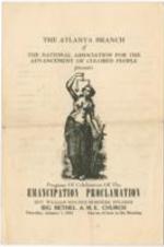 A program of celebration of the Emancipation Proclamation.