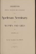 Catalog of Spelman Seminary 1898-1899