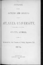 Catalogue of the Officers and Students of Atlanta University, 1888-89