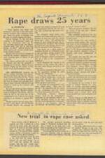 Scrapbook page containing newspaper clippings describing John H. Ruffin, Jr.'s defense of Thomas Morgan.