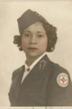 A portrait of Hazel Dixon Payne in her Red Cross uniform.