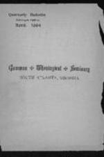 Quarterly Bulletin Catalogue Edition: Gammon Theological Seminary April 1904