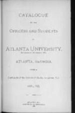 Catalogue of the Officers and Students of Atlanta University, 1885-86