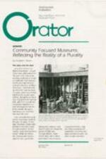 The Winter 1993 issue of Orator, a publication from the National African American Museum Project of the Smithsonian Institution. 14 pages.