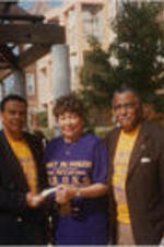 Carolyn Watson, Andrew Young, Evelyn G. Lowery, and Joseph E. Lowery pose for a photo.