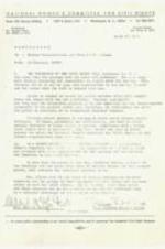 Memorandum on related organizations and state and city groups of the National Women's Committee for Civil Rights. 1 page.