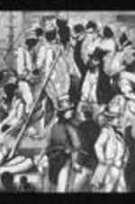 Drawing of a slave auction.
