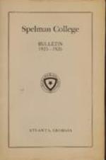 Spelman College Bulletin 1925-1926