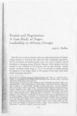 This article explores the emergence of a new form of leadership among American Negroes in the context of the civil rights movement. The author examines the changing leadership dynamics among African Americans following the wave of sit-ins, freedom rides, and demonstrations by Negro college students in 1960 and 1961. The study focuses on Atlanta, Georgia, and delves into the political attitudes, goals, and tactics of a group of Negro civic leaders in the city. 12 pages.