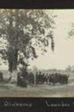 View of people and a horse-drawn vehicle in Lowndes County, Alabama.