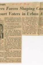 A newspaper clipping regarding Carl Sanders' campaign for Governor of Georgia. 1 page.
