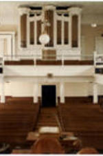 Interior of First Bryan Baptist Church in Savannah, Georgia.