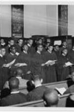 The Gammon choir sings during commencement.