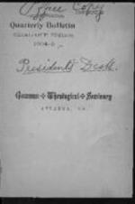 Quarterly Bulletin Catalogue Edition: Gammon Theological Seminary 1904-05