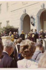 Benjamin E. Mays and others at a commencement ceremony.
