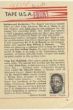 Tape U.S.A. EBONY on Mrs. L. C. Bates and the NAACP. 1 page.