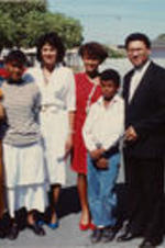 Reverend Allan Boesak and his family are shown posing for a picture in Cape Town, South Africa.