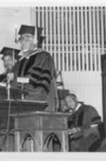 Joseph E. Lowery speaks during a commencement ceremony at Morehouse College.