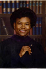 Portrait of Shelia Anderson. Written on verso: Shelia Anderson, Villanova Law School, class of 1989.