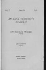 The Atlanta University Bulletin (catalogue), s. III no. 34:1940-1941; Announcements 1941-1942