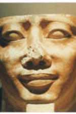 A close up of an Egyptian sculpture.