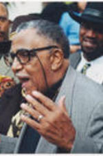 Joseph E. Lowery speaking at an AFL-CIO election rally demonstration held to protest the Supreme Court's decision in the Bush v. Gore court case.