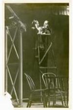 View of actors on stage. Written on verso: "Our Town" by Thornton Wilder, Produced by: Atlanta University Summer Theatre, July, 1939, Director: Anno M. Cooke.
