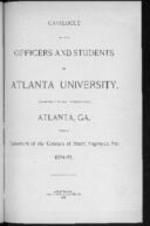 Catalogue of the Officers and Students of Atlanta University, 1894-95