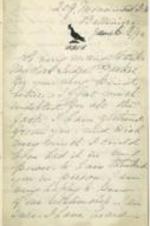 A letter to Richard Parker from Rebecca Lloyd Shippen regarding the death of her mother, Parker's cousin. 3 pages.