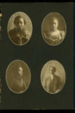 Unidentified Atlanta University students exhibit panel for the 1900 Paris Exhibition.