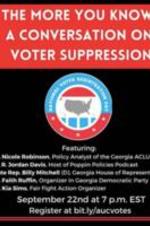 The More You Know, A Conversation on Voter Suppression, September 22, 2020