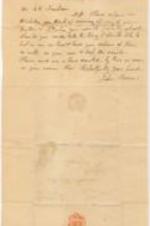 A letter to Seth Thompson from John Brown regarding Thompson's bulls. 2 pages.