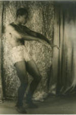Portrait of Archie Savage dancing. Written on verso: Archie Savage; Dancer; Photograph by Carl Van Vechten; 101 Central Park West; Cannot be reproduced without permission.