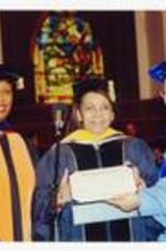 Written on verso: Commencement, 2000; Dr. Shirley Ann Jackson, Honorary Degree Recipient, President Audrey Manley.