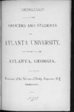 Catalogue of the Officers and Students of Atlanta University, 1889-90
