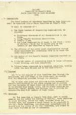 The by-Laws Committee on Woman's Work State Committee on Race Relations areas of focus which includes composition, purpose, meetings, officers, elections, executive committee, and membership. 3 pages.