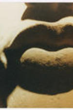 A close up of a sculpture's lips.
