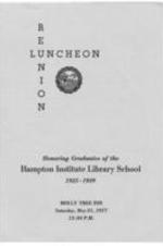 A program for a reunion luncheon.
