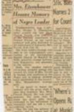 An article on Mrs. Dwight D. Eisenhower honoring Mrs. Mary Church Terrell at the National Association of Colored Women's convention at Metropolitan Baptist Church. 1 page.