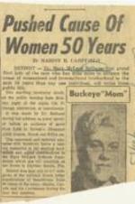 "Pushed Cause of Women 50 Years" article on Dr. Mary McLeod Bethune retiring from public life. 1 page.