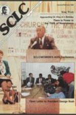 An alternate cover for the January-February 1992 issue of the national magazine of the Southern Christian Leadership Conference (SCLC). 1 page.