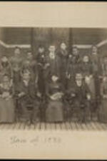 Group of students posing for photograph, Adrienne Herndon (front row far right).