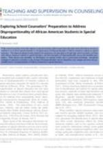 Exploring School Counselors' Preparation to Address Disproportionality of African American Students in Special Education