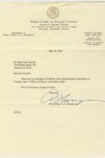 A correspondence letter written to Ann Sumrall from Chief Judge A.L Thompson. It is concerning a meeting for the VOICES of the Atlanta Student Movement on Tuesday, June 1st, 1999 at the Paschal's Center. 1 page.